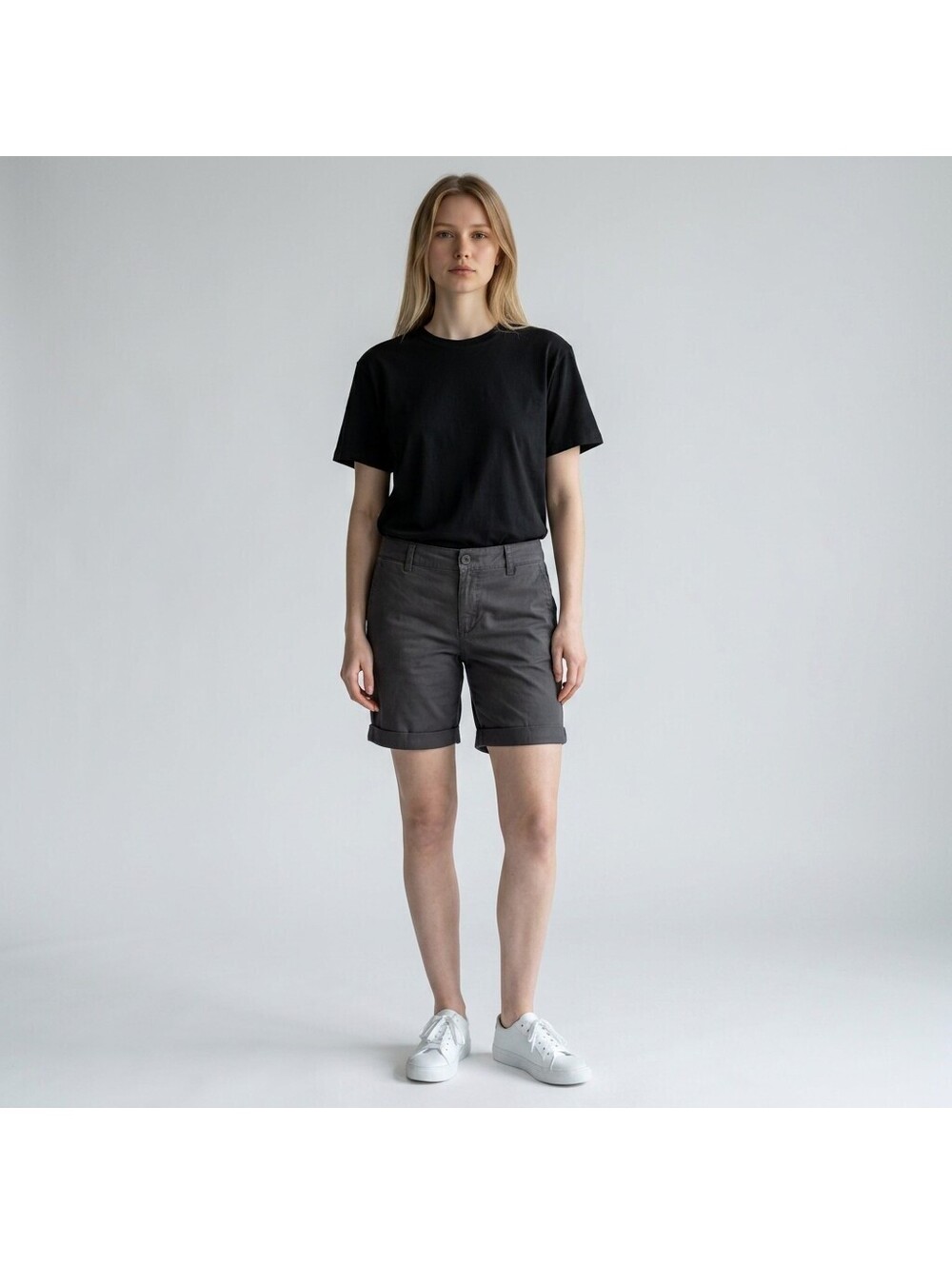 Banana Republic Shorts Women 8 Black Bermuda Mid Rise Hampton Fit Pockets Cotton